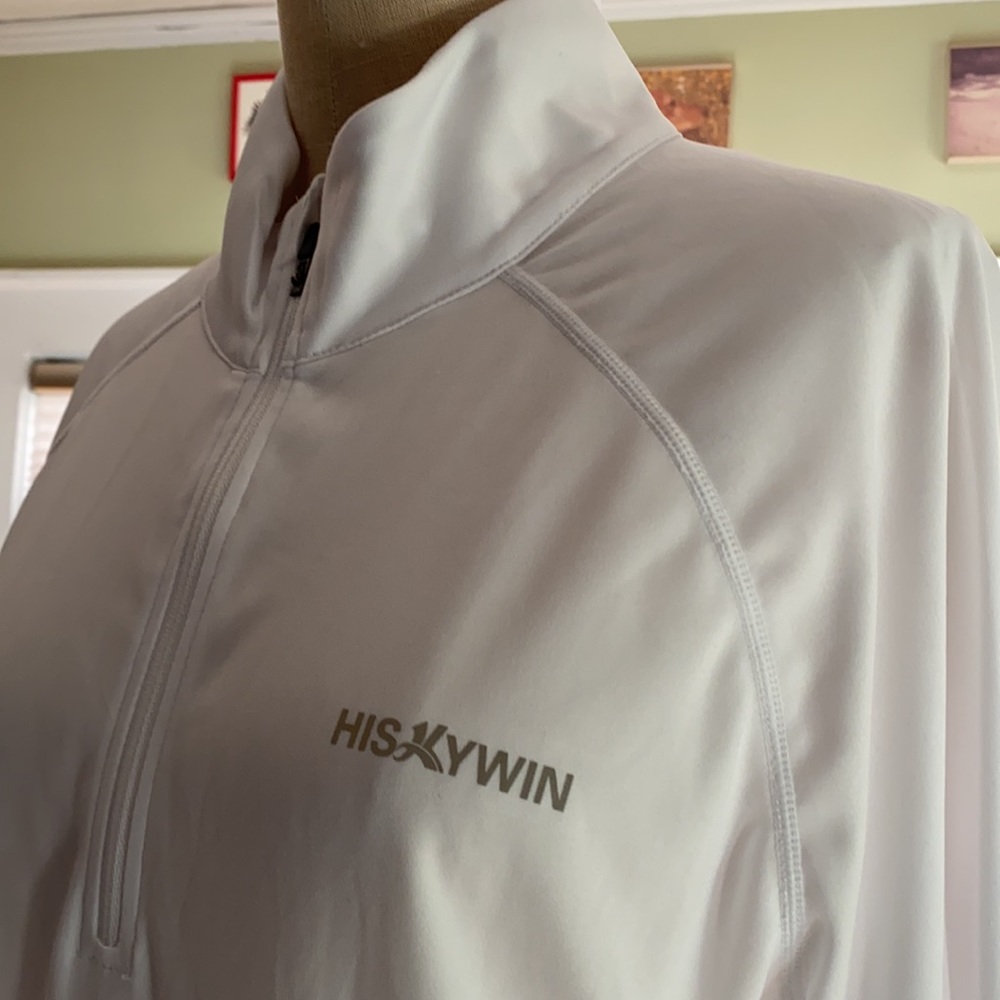 💯 polyester 1/4 zip wicking fabric top